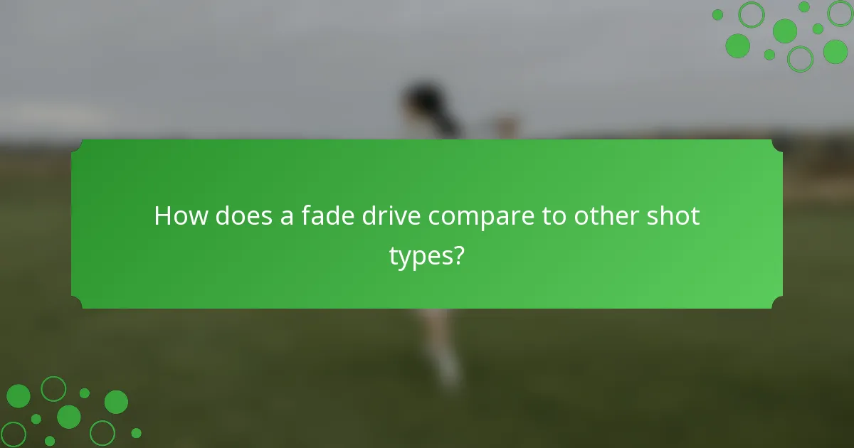 How does a fade drive compare to other shot types?