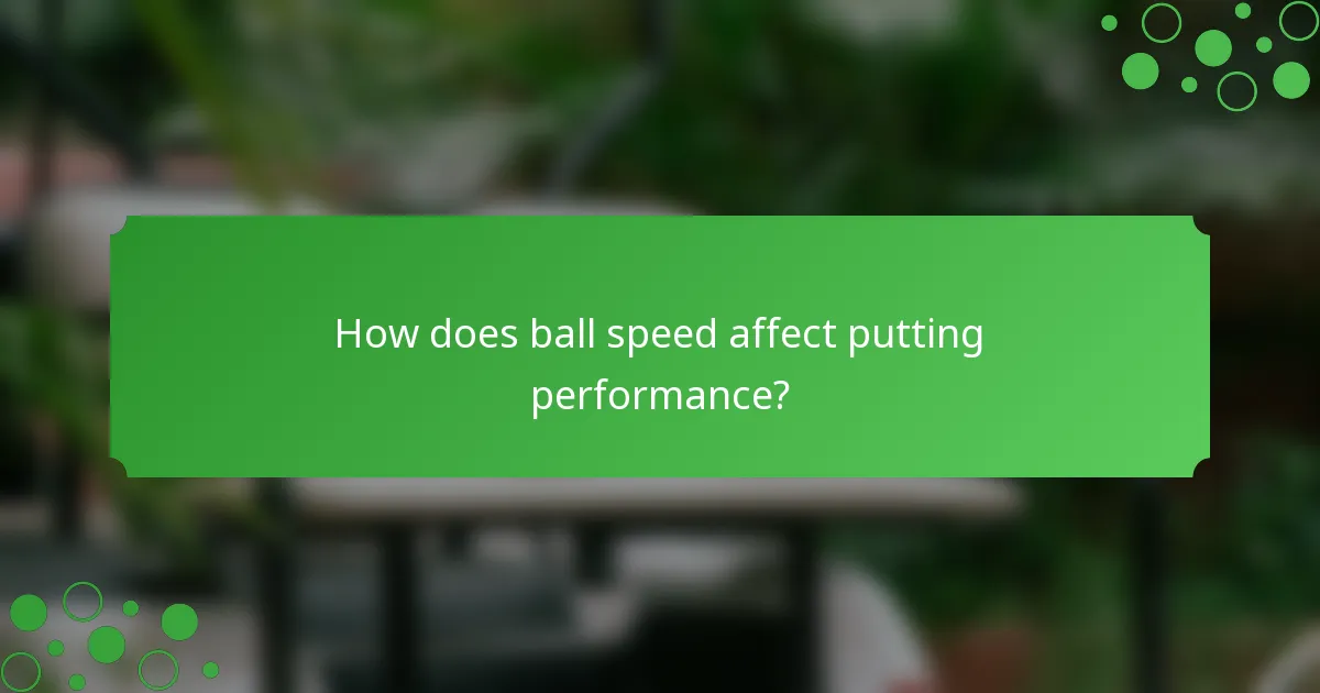 How does ball speed affect putting performance?